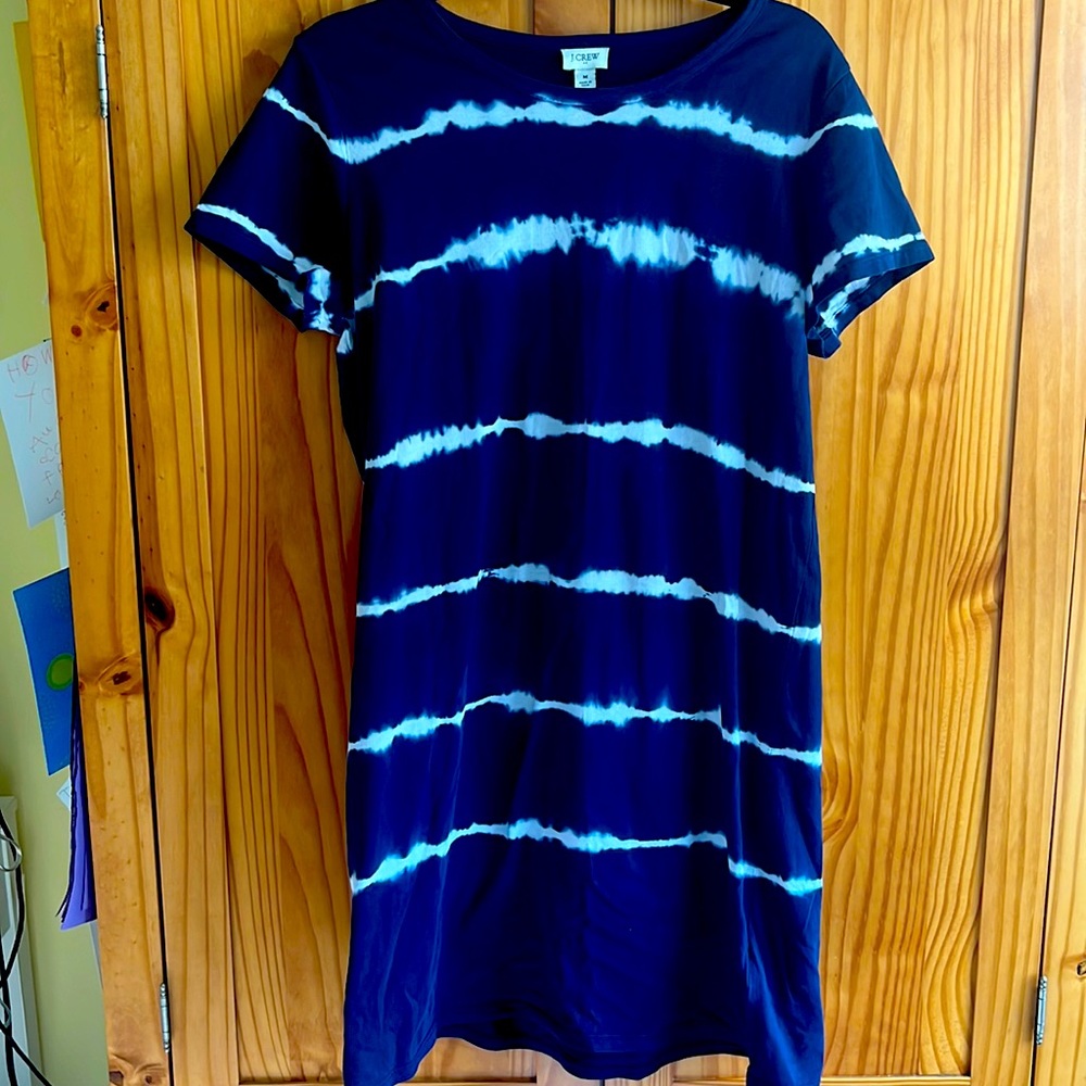 Navy/White Tye-Dye Cotton Dress